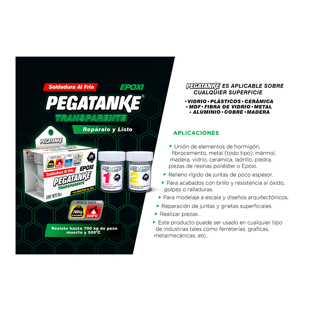 Pegatanke epoxico transparente, 32ml