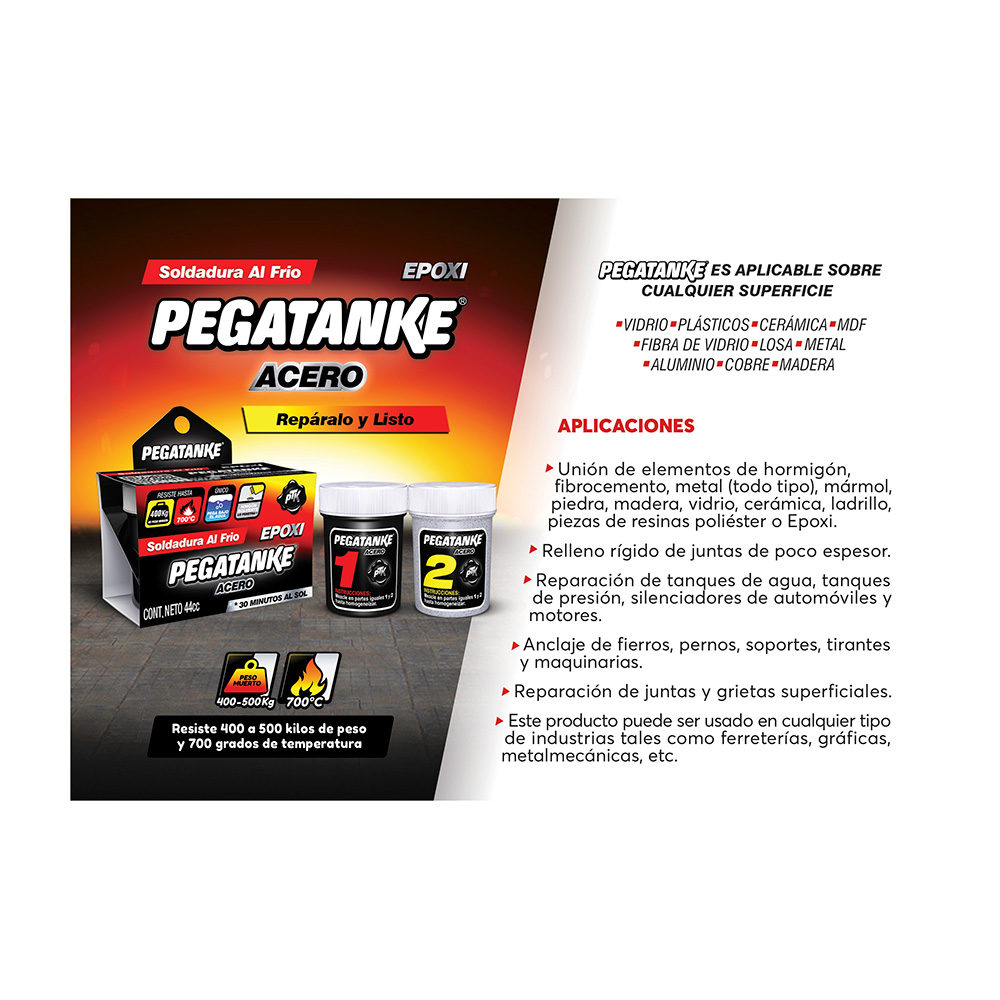 Pegatanke epoxico acero negro, 32ml