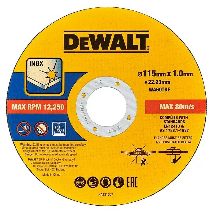 Cubo de 50 discos DeWALT, 115mm x 1mm