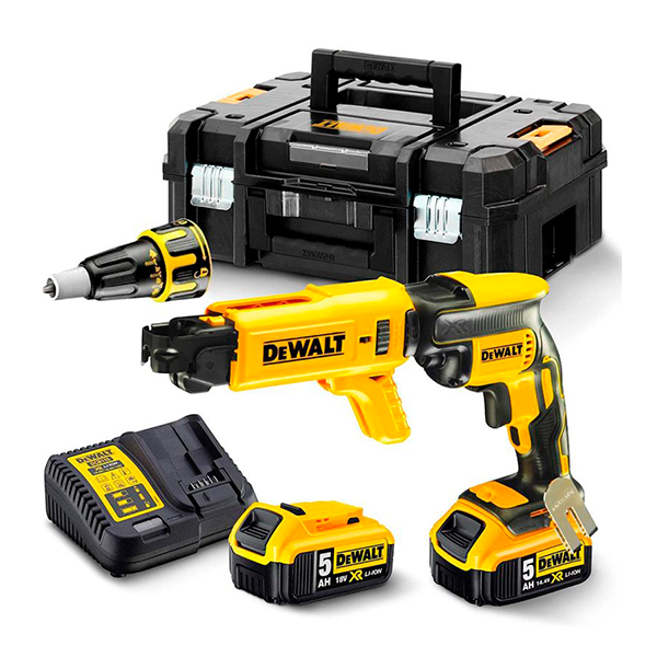 Pack atornillador Yeso DeWALT XR 18V (Con 2 baterías 4Ah + Cargador rapido)