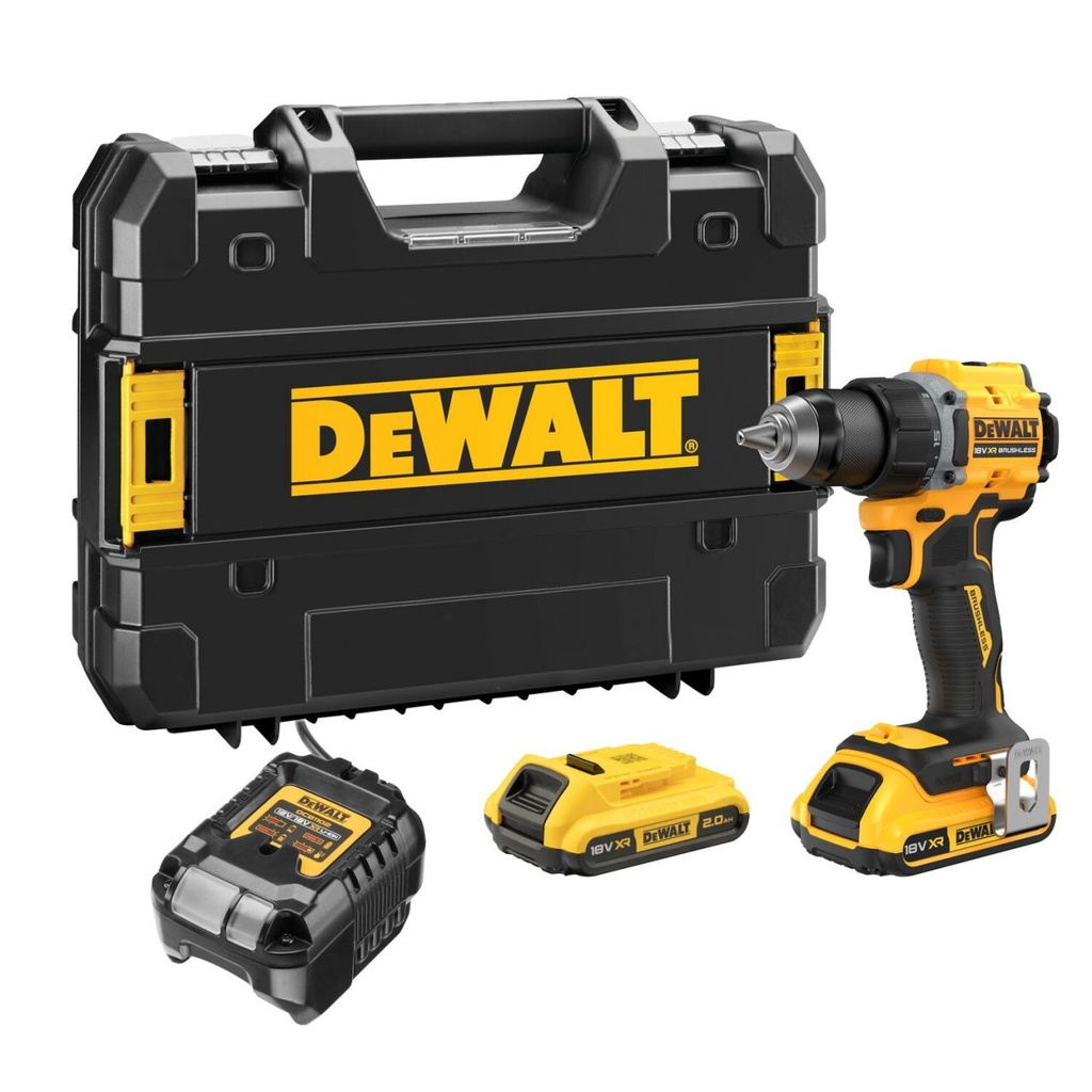 Taladro Atornillador DeWALT 74Nm (2 baterías Li-Ion 2Ah y maletín TSTAK)