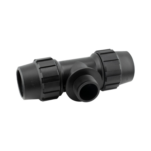 Te PE centro rosca macho