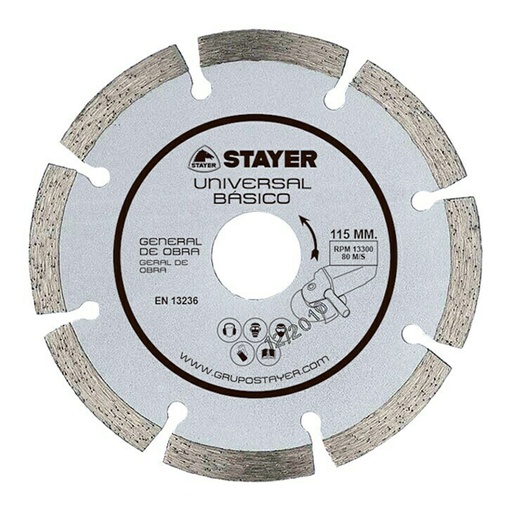 Disco diamante universal básico STAYER, 115mm