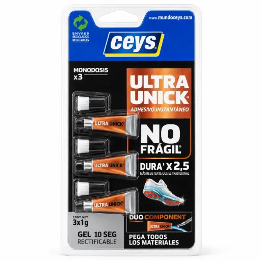 Adhesivo instantáneo Ceys Ultra Unick Monodosis – 3 x 1 g